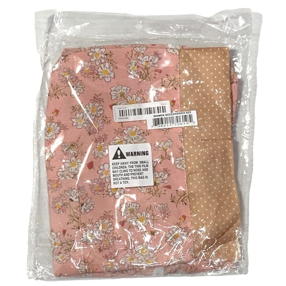 Apron Retro Bib Style Adjustable Waist Tie Floral Polka Dot Womens Pink Tan OS - Picture 11 of 16